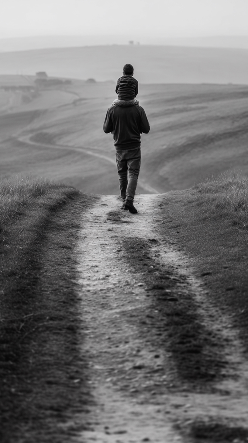 Parent and child enjoying family time while Solyo organizes school grades and calendar automatically